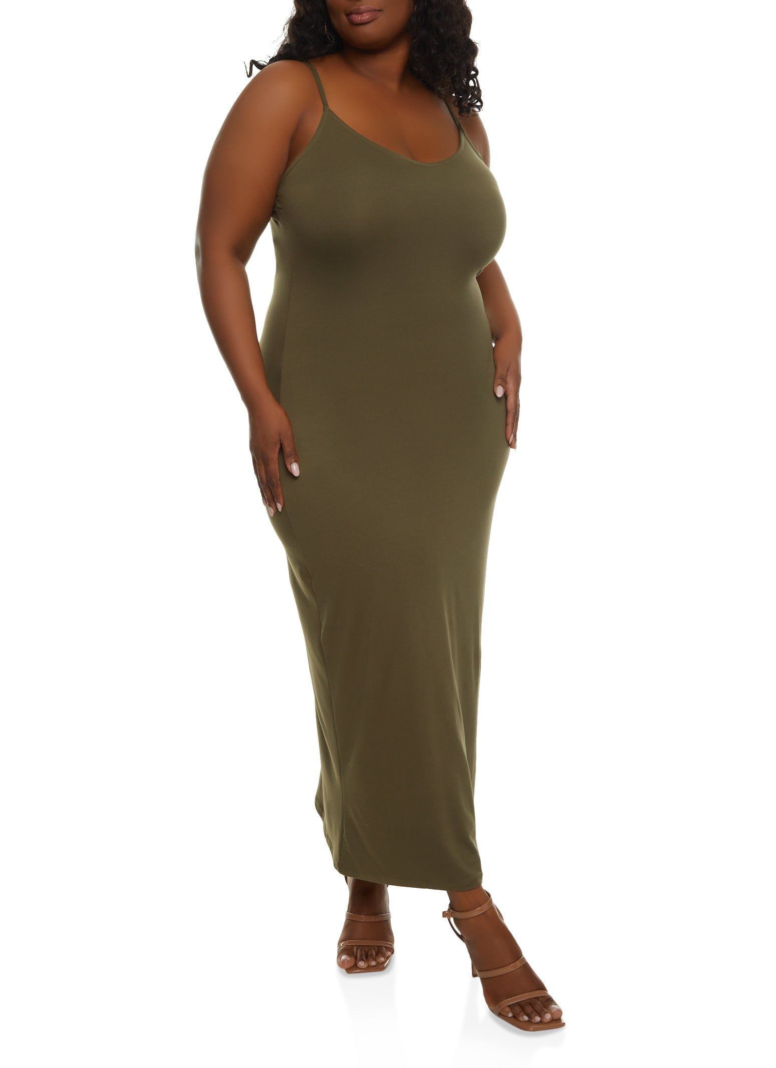 Plus Size Soft Knit V Neck Maxi Dress sold by Rainbow product image thumbnail 2