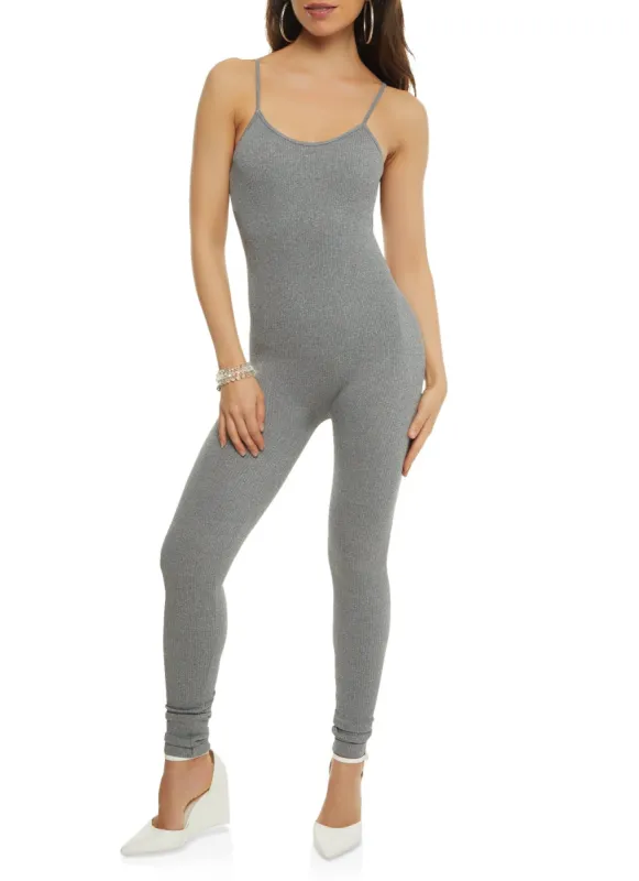 Solid Ribbed Cami Catsuit sold by Rainbow