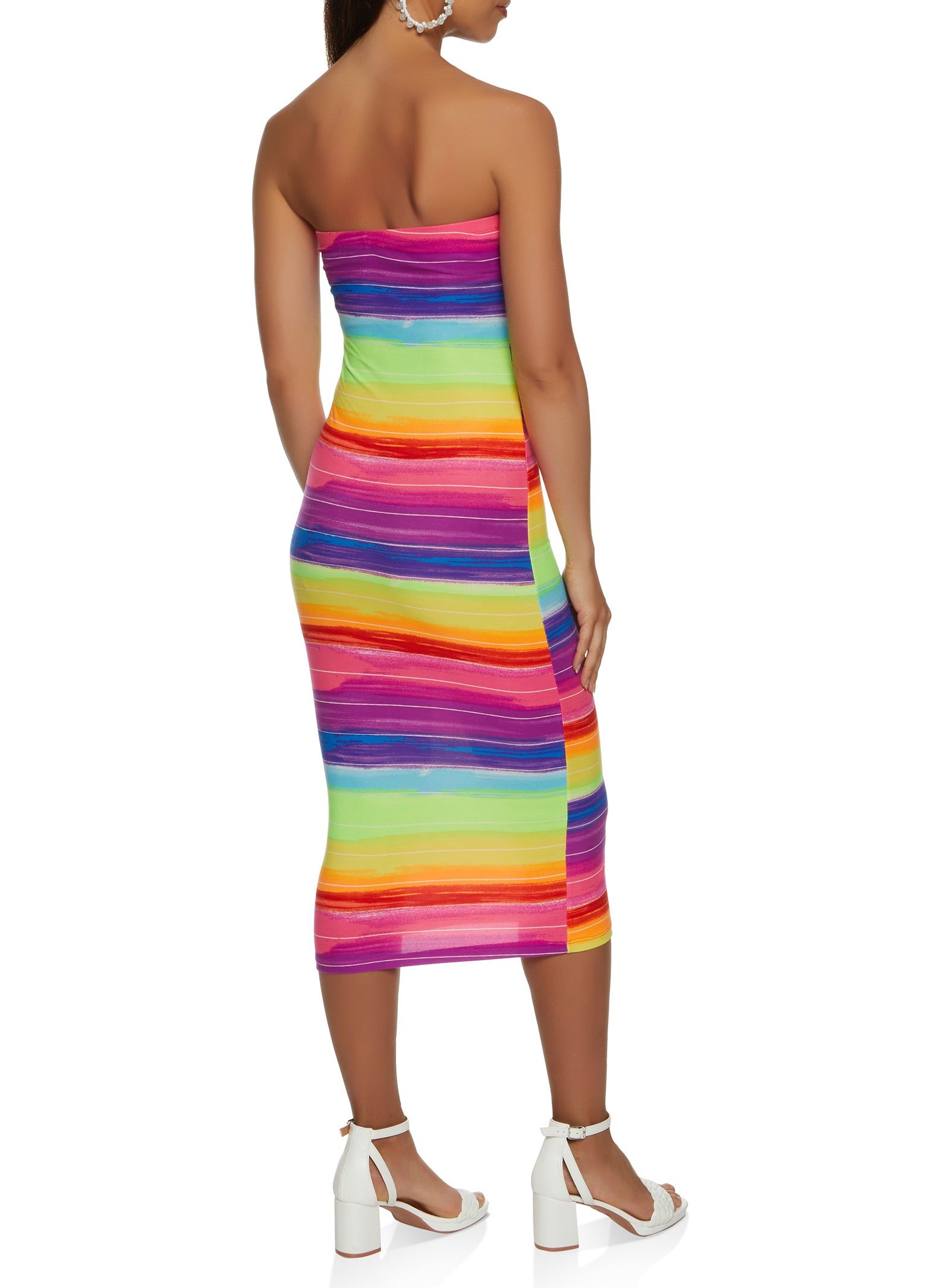 Rainbow Stripe Tube Dress sold by Rainbow product image thumbnail 3