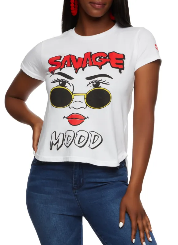 Savage Mood Short Sleeve Graphic Tee sold by Rainbow