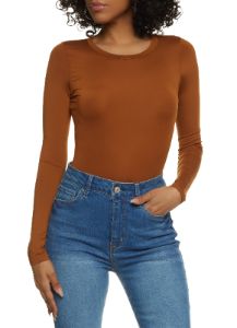 Basic Solid Crew Neck Bodysuit sold by Rainbow