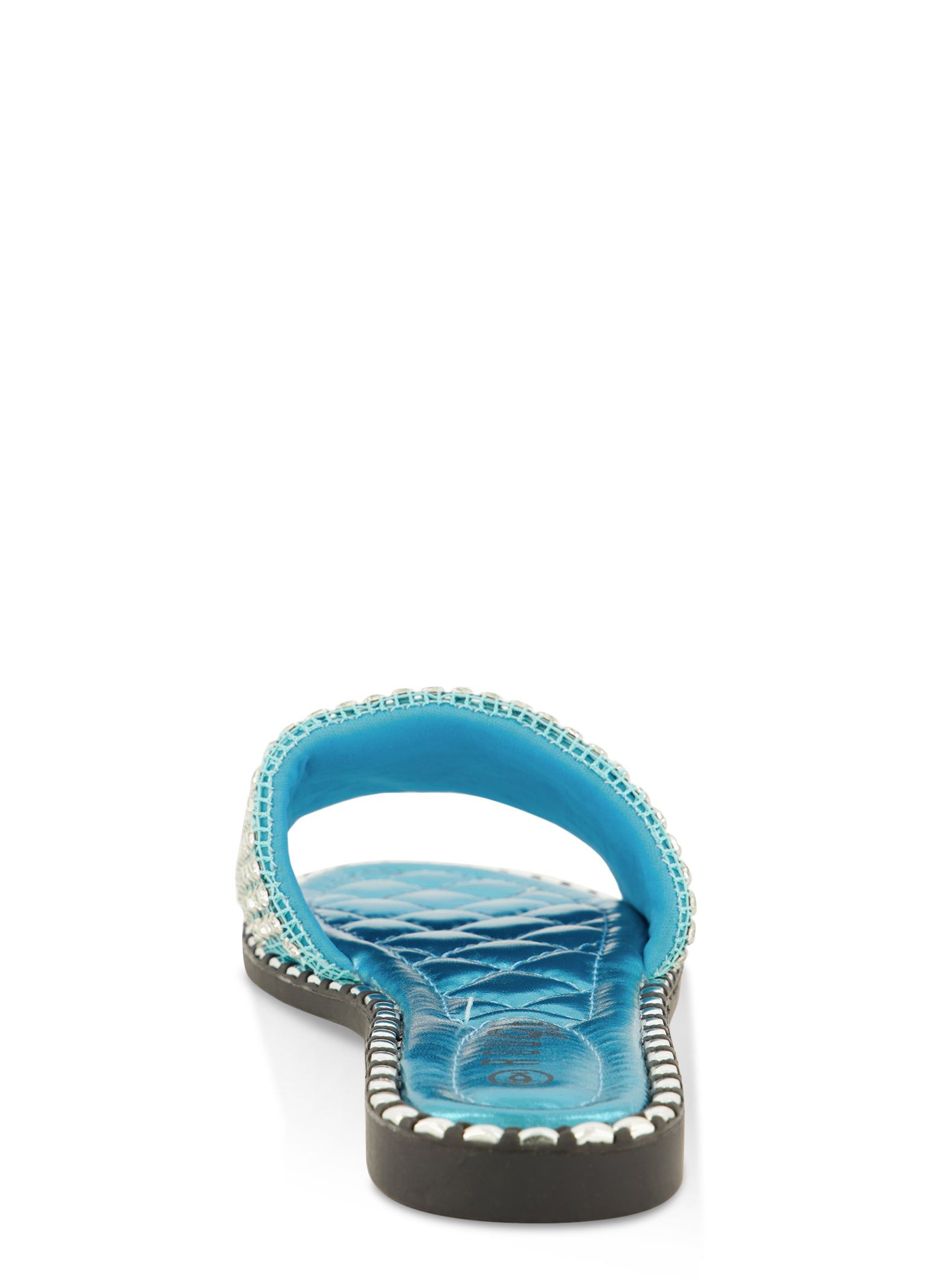 Studded Trim Rhinestone Single Band Slide Sandals sold by Rainbow product image thumbnail 3