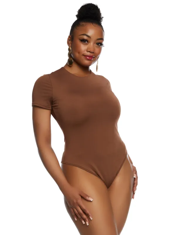Plus Size Daisy Double Layer Crew Neck Bodysuit sold by Rainbow