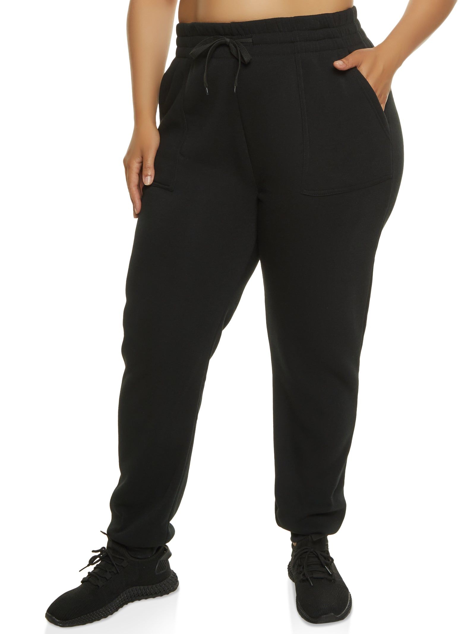 Plus Size Solid Fleece Joggers sold by Rainbow