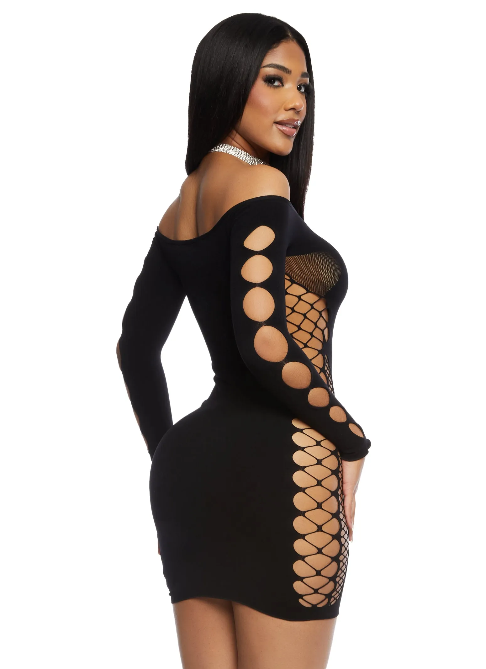 Seamless Off the Shoulder Cut Out Mini Dress sold by Rainbow product image thumbnail 3