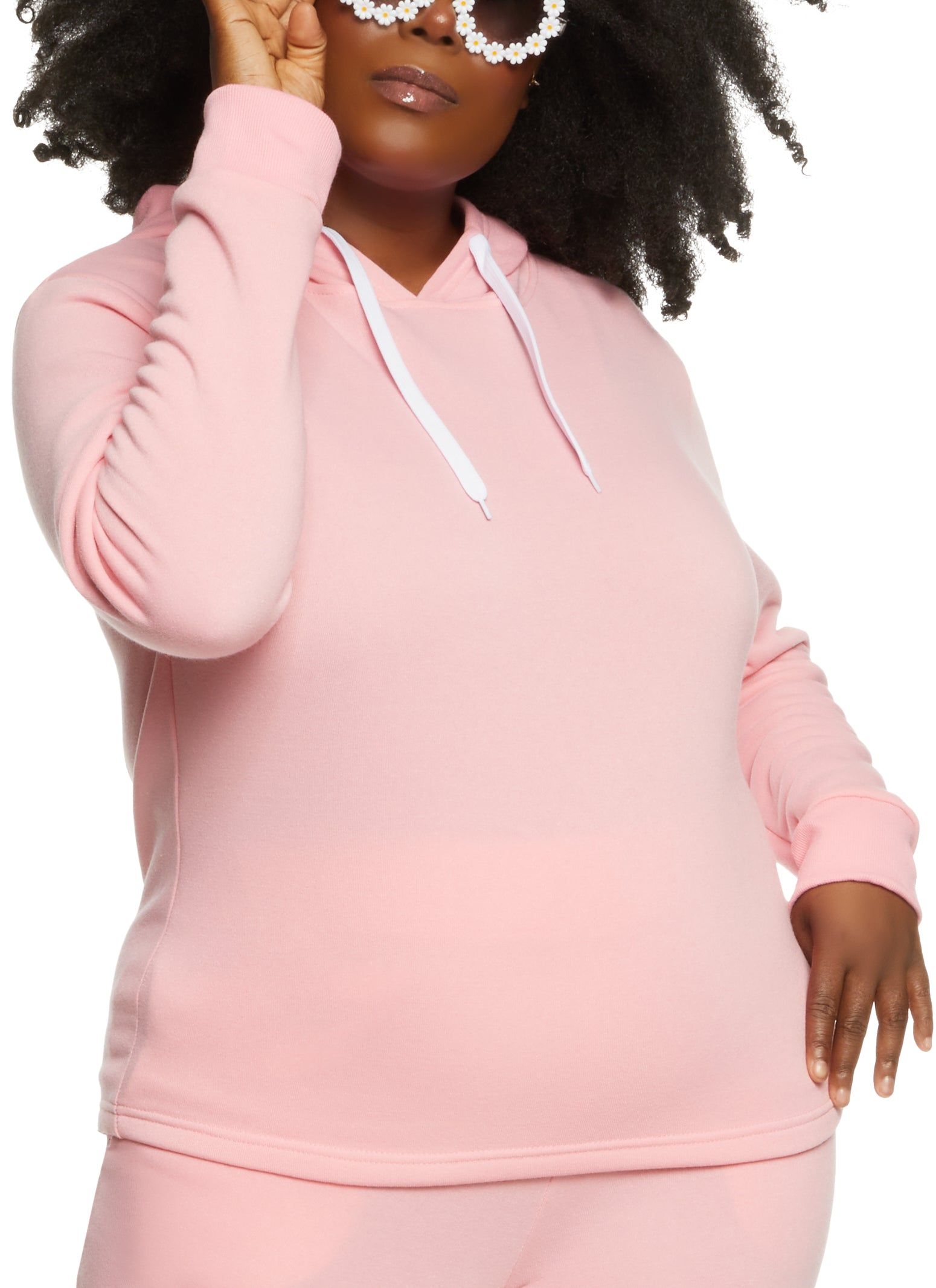 Plus Size Solid Pullover Hoodie sold by Rainbow