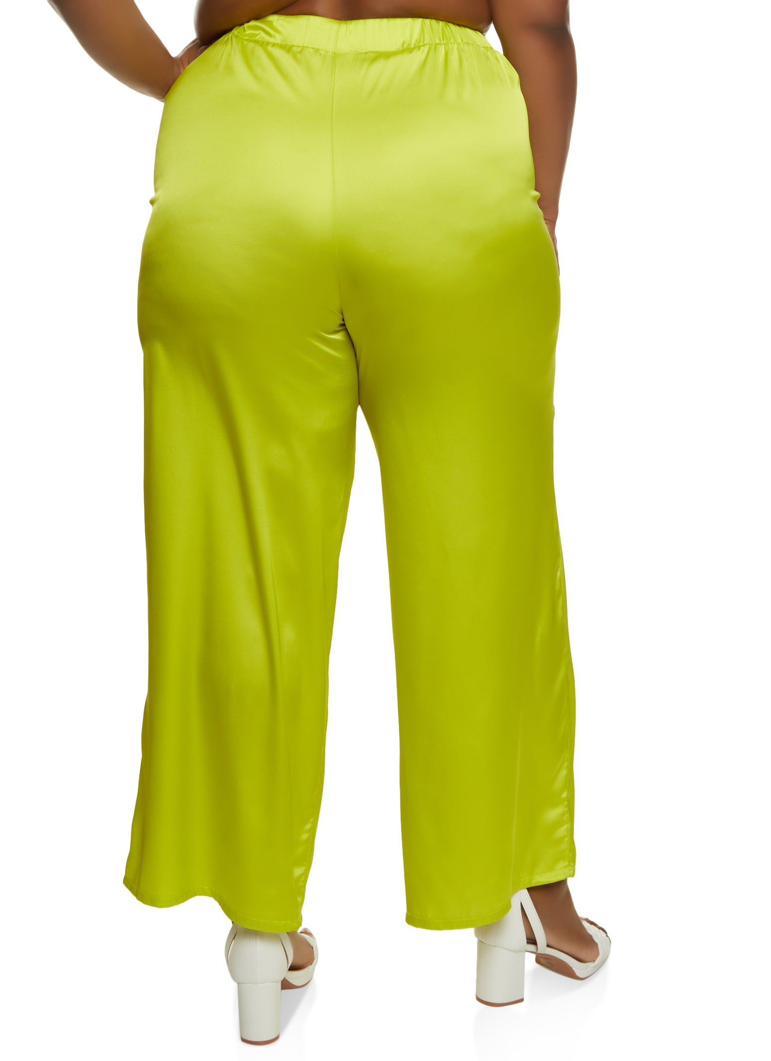 Plus Size Satin High Waist Wide Leg Pants sold by Rainbow product image thumbnail 2