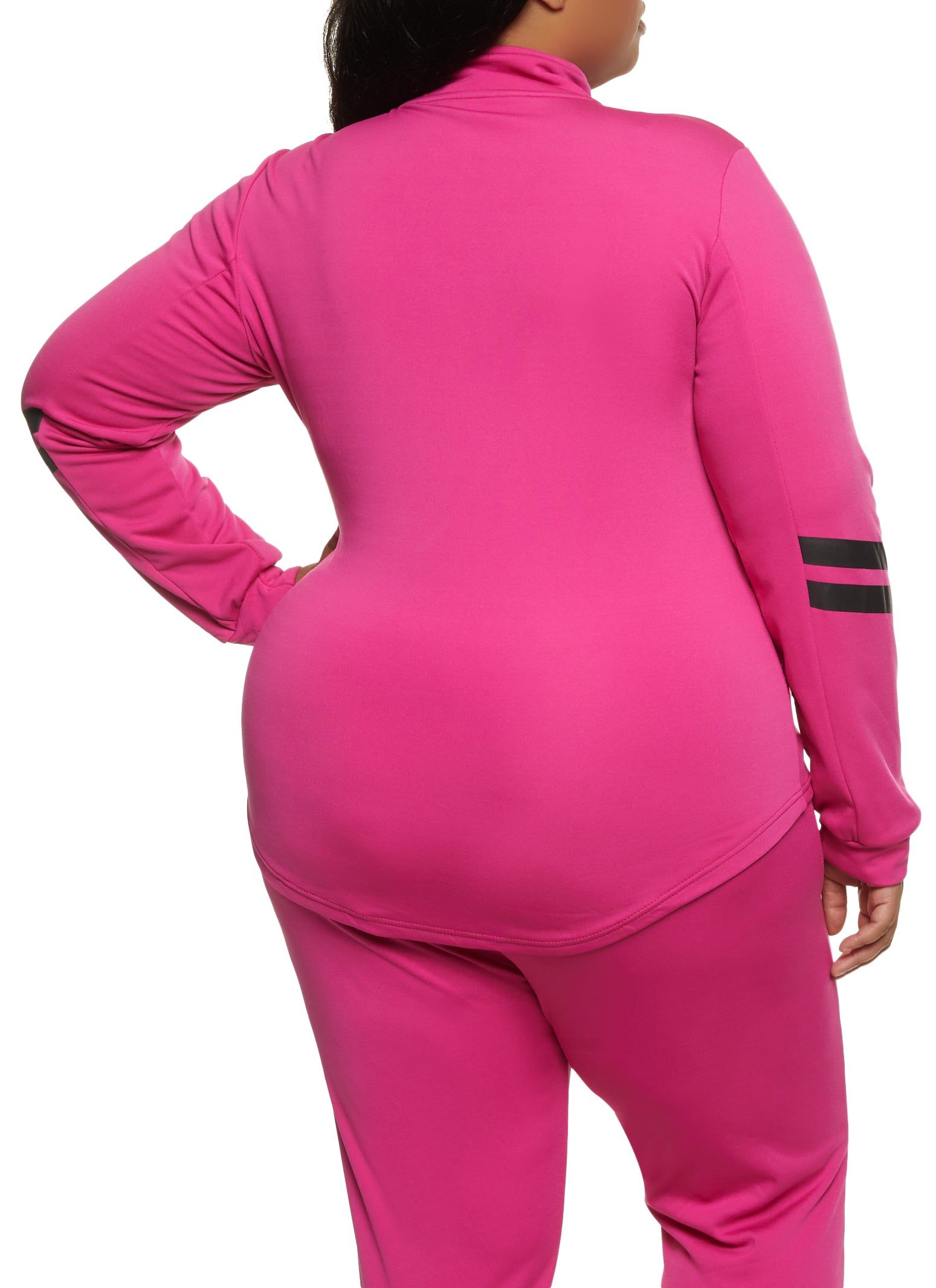 Plus Size Varsity Stripe Detail Track Jacket sold by Rainbow product image thumbnail 3