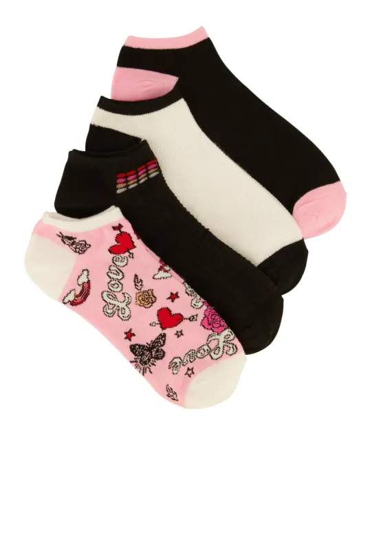 Love Patterned Socks 4 Pack Size 10-13 sold by Rainbow