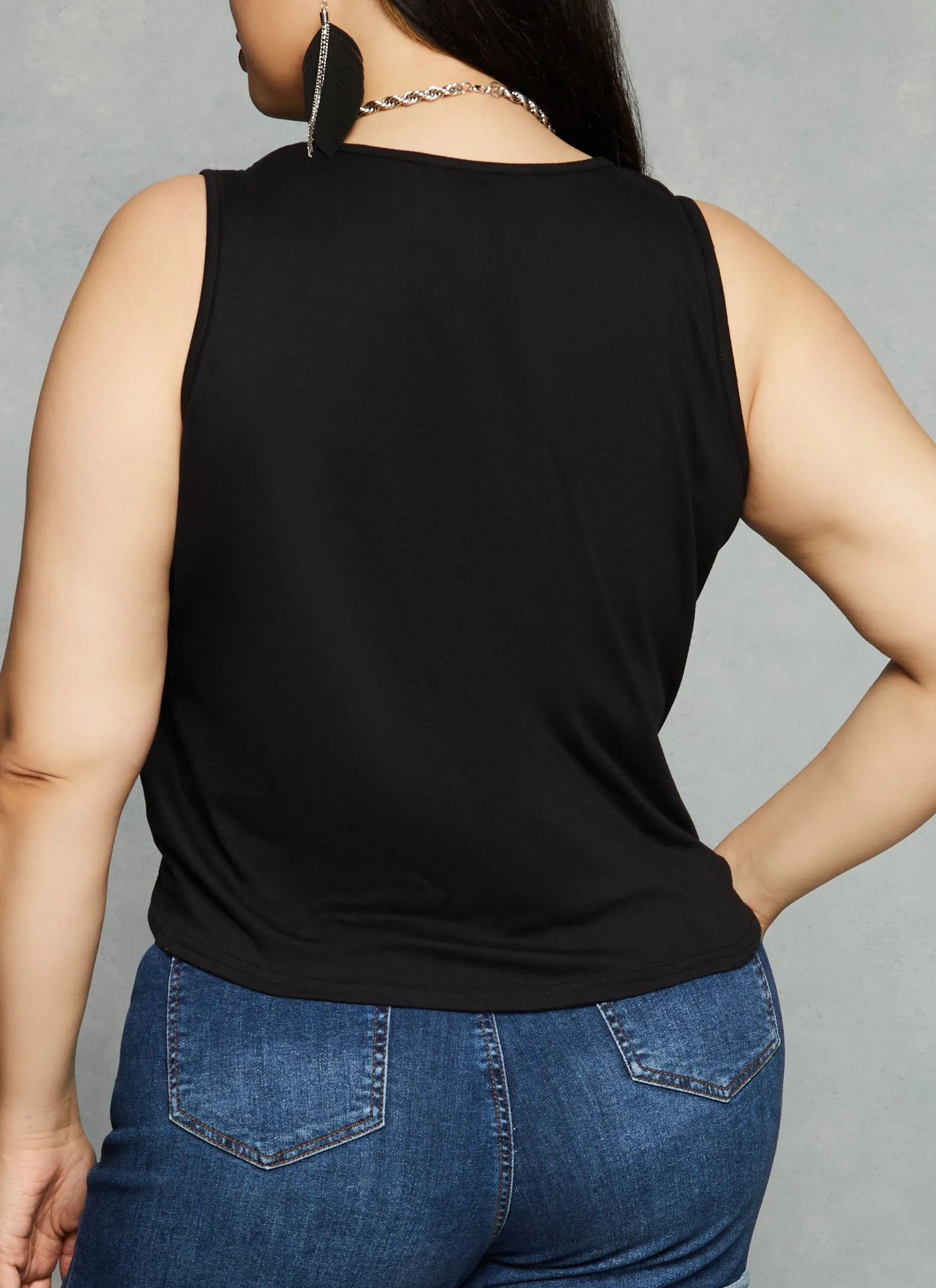 Plus Size Tie Front Tank Top sold by Rainbow product image thumbnail 3