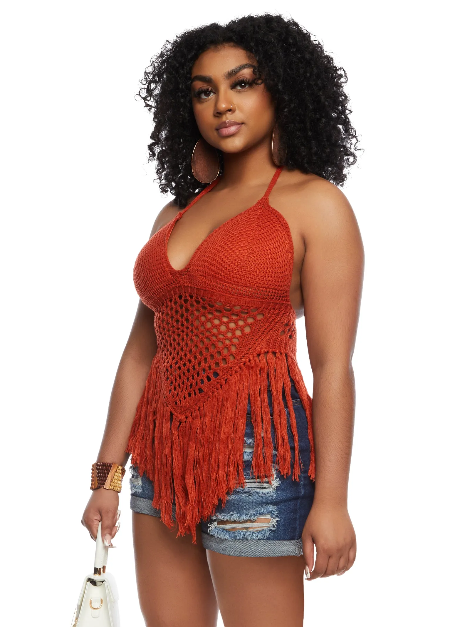 Crochet Fringe Halter Top sold by Rainbow product image thumbnail 2