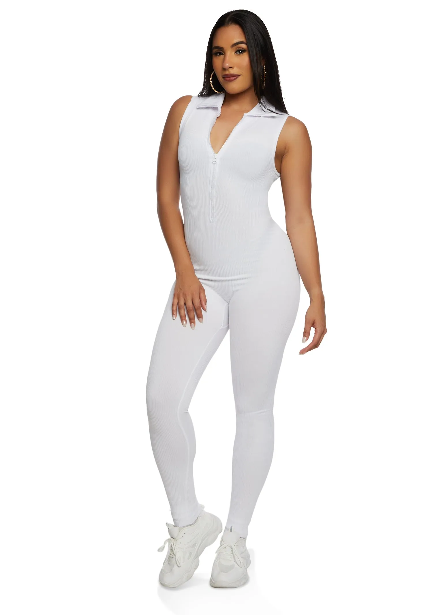 Seamless Half Zip Collared Catsuit sold by Rainbow