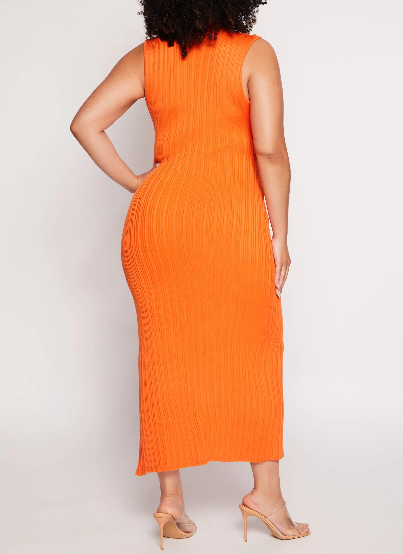 Plus Size Almost Famous Ribbed Mock Neck Maxi Dress sold by Rainbow product image thumbnail 3