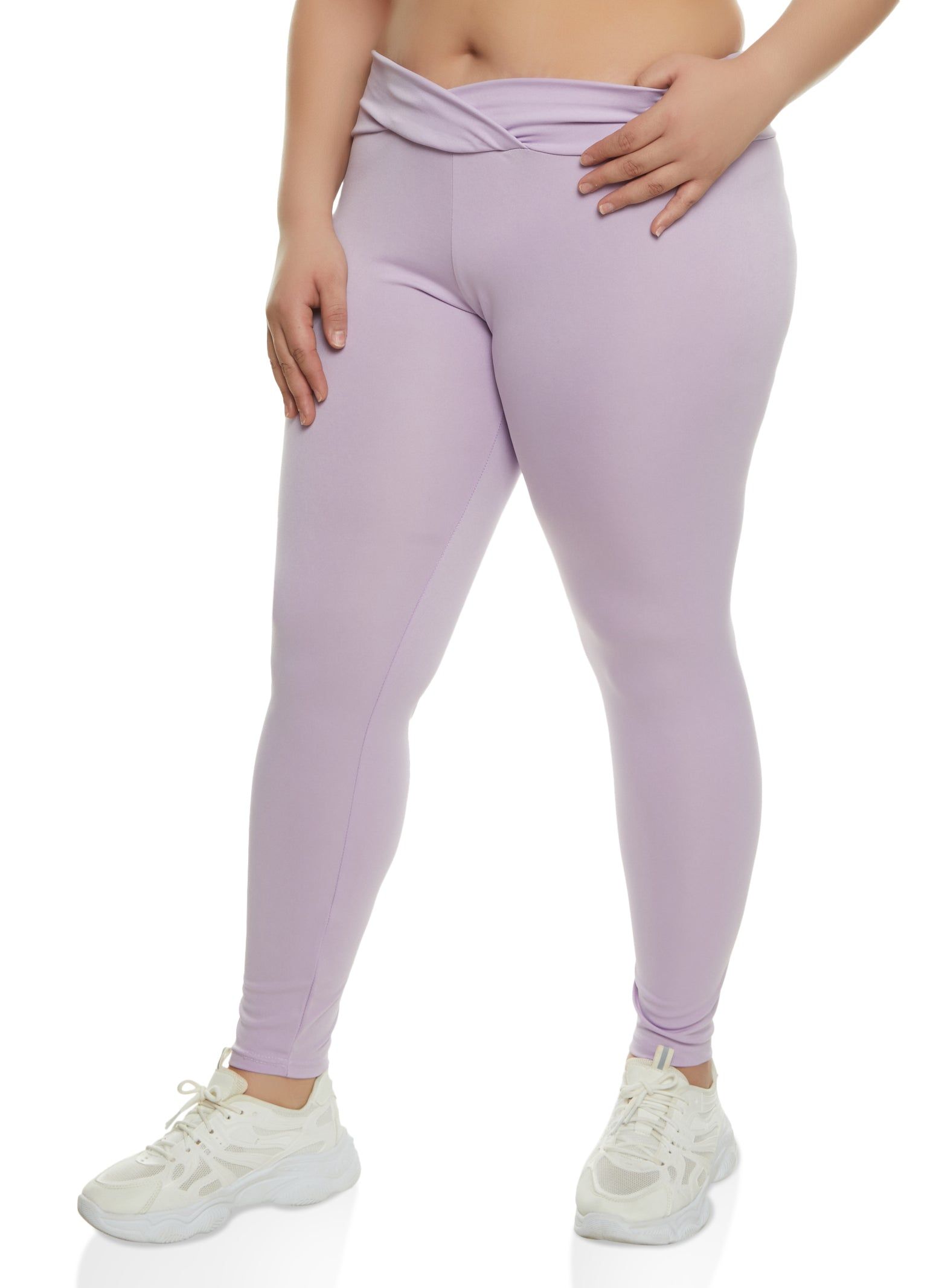 Plus Size Criss Cross Band Leggings sold by Rainbow