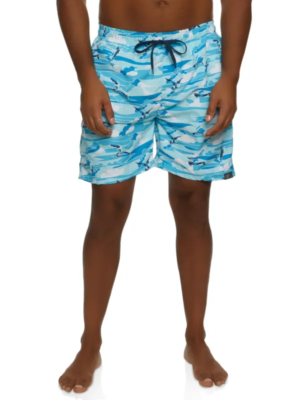 Mens Patterned Swim Trunks sold by Rainbow