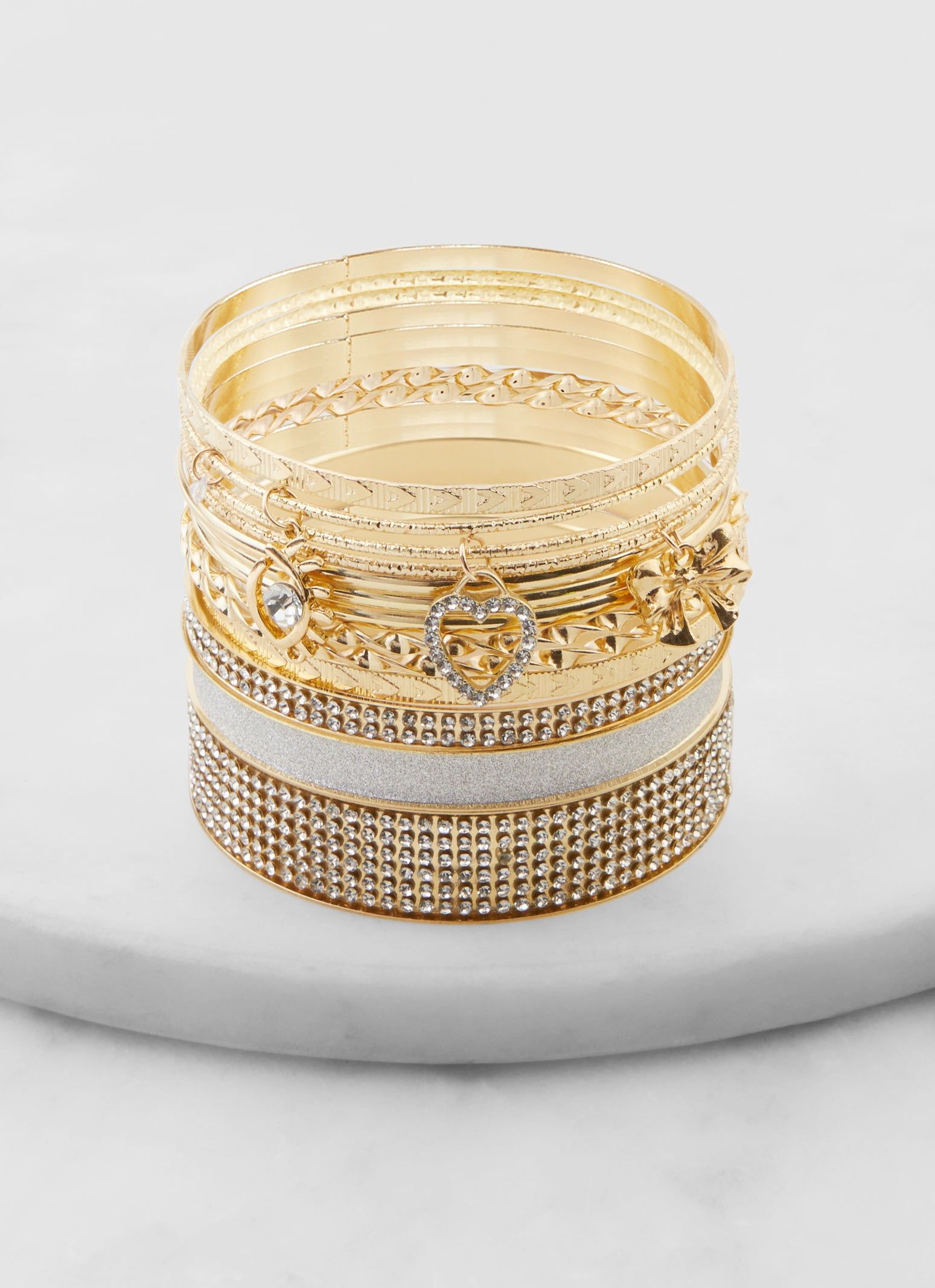 Cubic Zirconia Charm Bangles Set of 13 sold by Rainbow