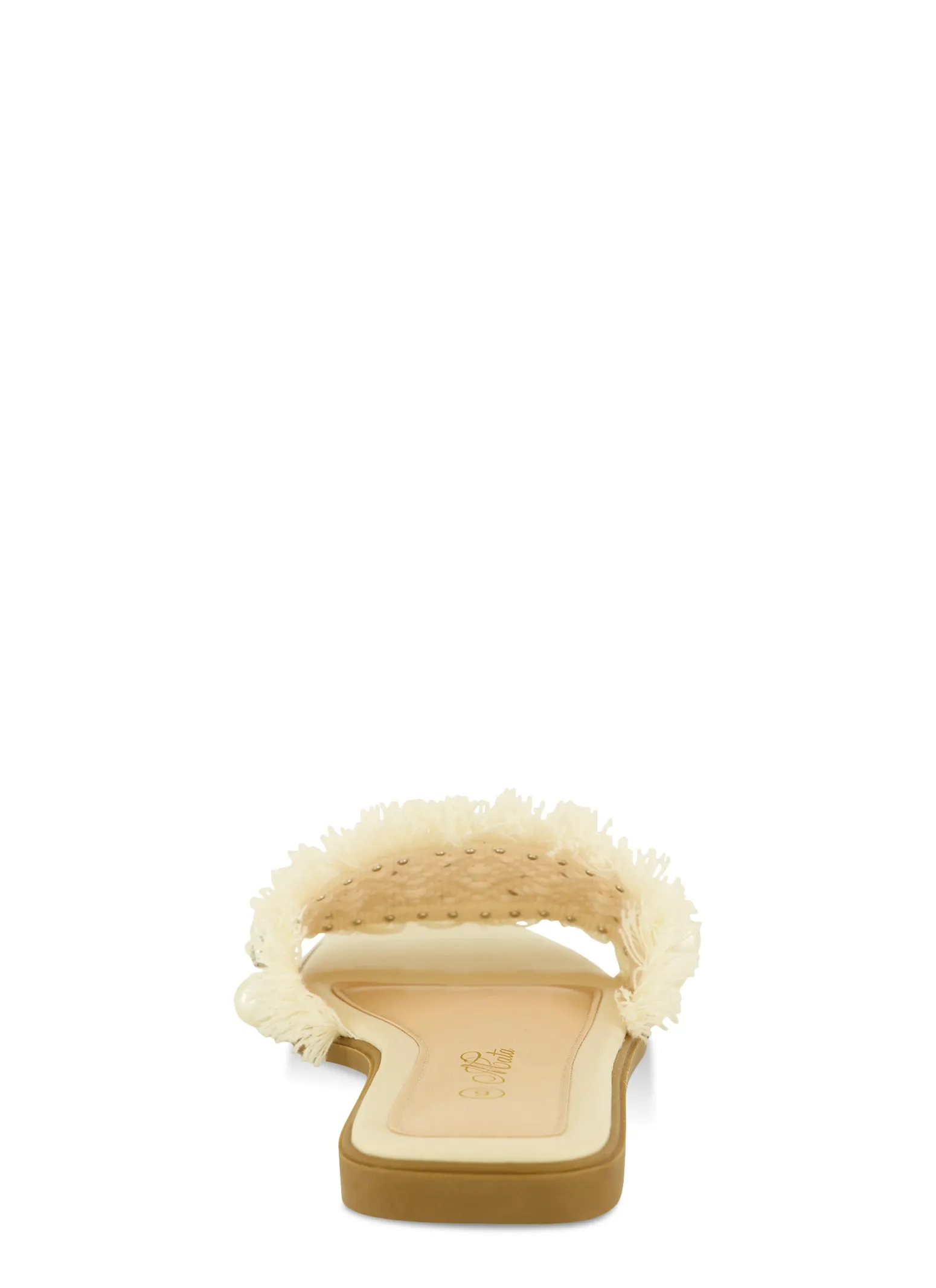Frayed Faux Pearl Rhinestone Band Slide Sandals sold by Rainbow product image thumbnail 3