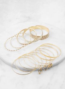 Cubic Zirconia Charm Bangles Set of 13 sold by Rainbow