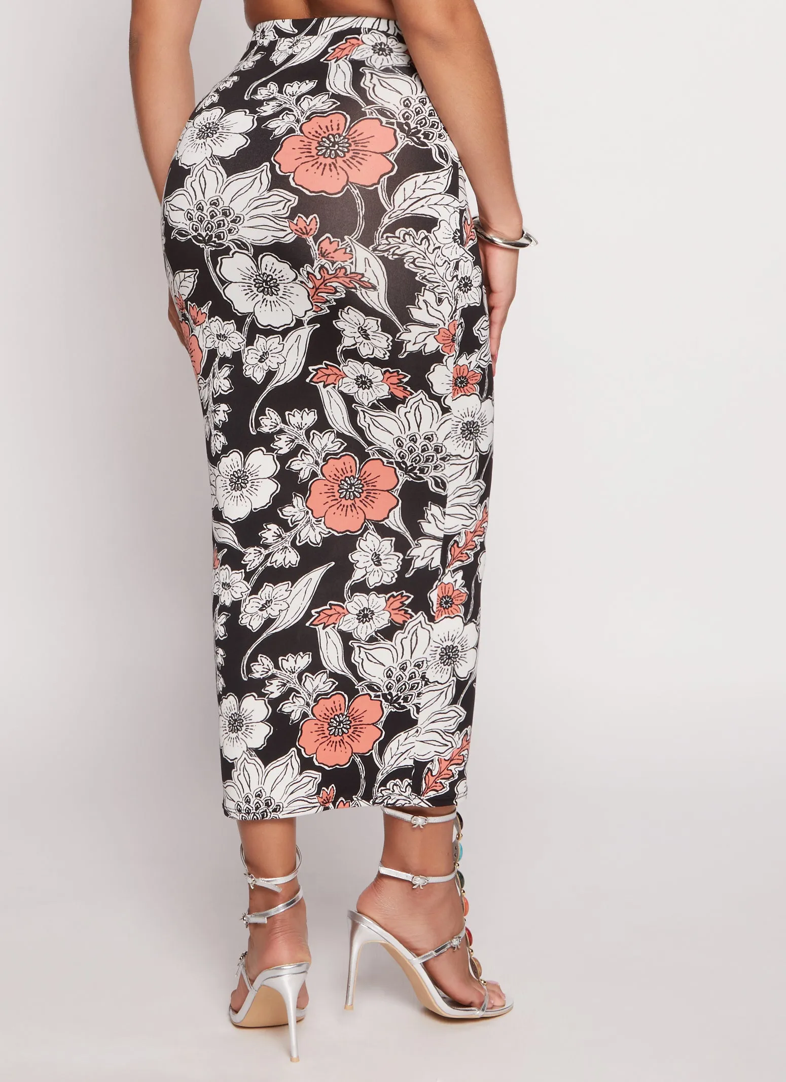 Floral Print High Waist Maxi Pencil Skirt sold by Rainbow product image thumbnail 3