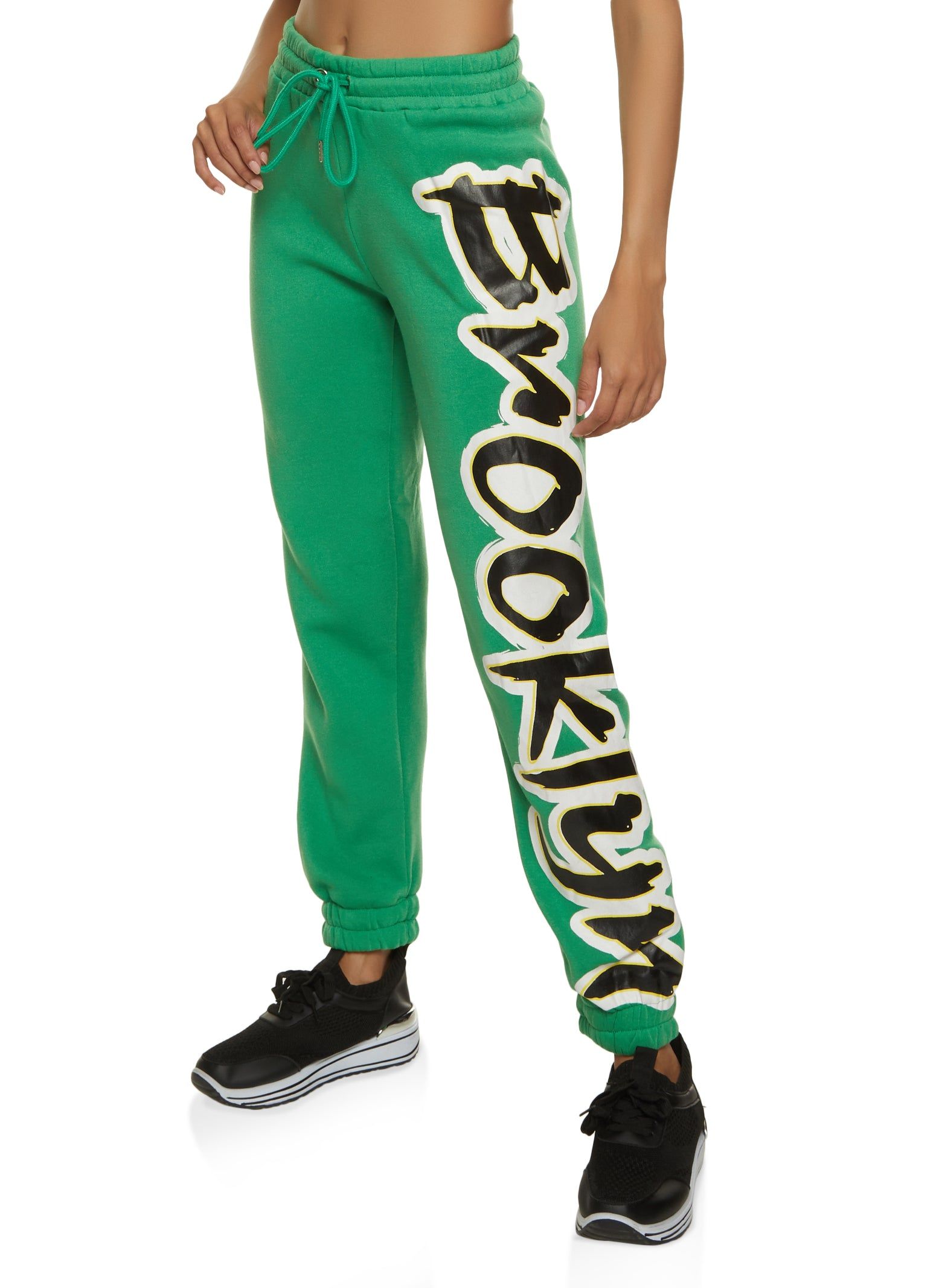 Brooklyn Side Graphic Drawstring Joggers sold by Rainbow