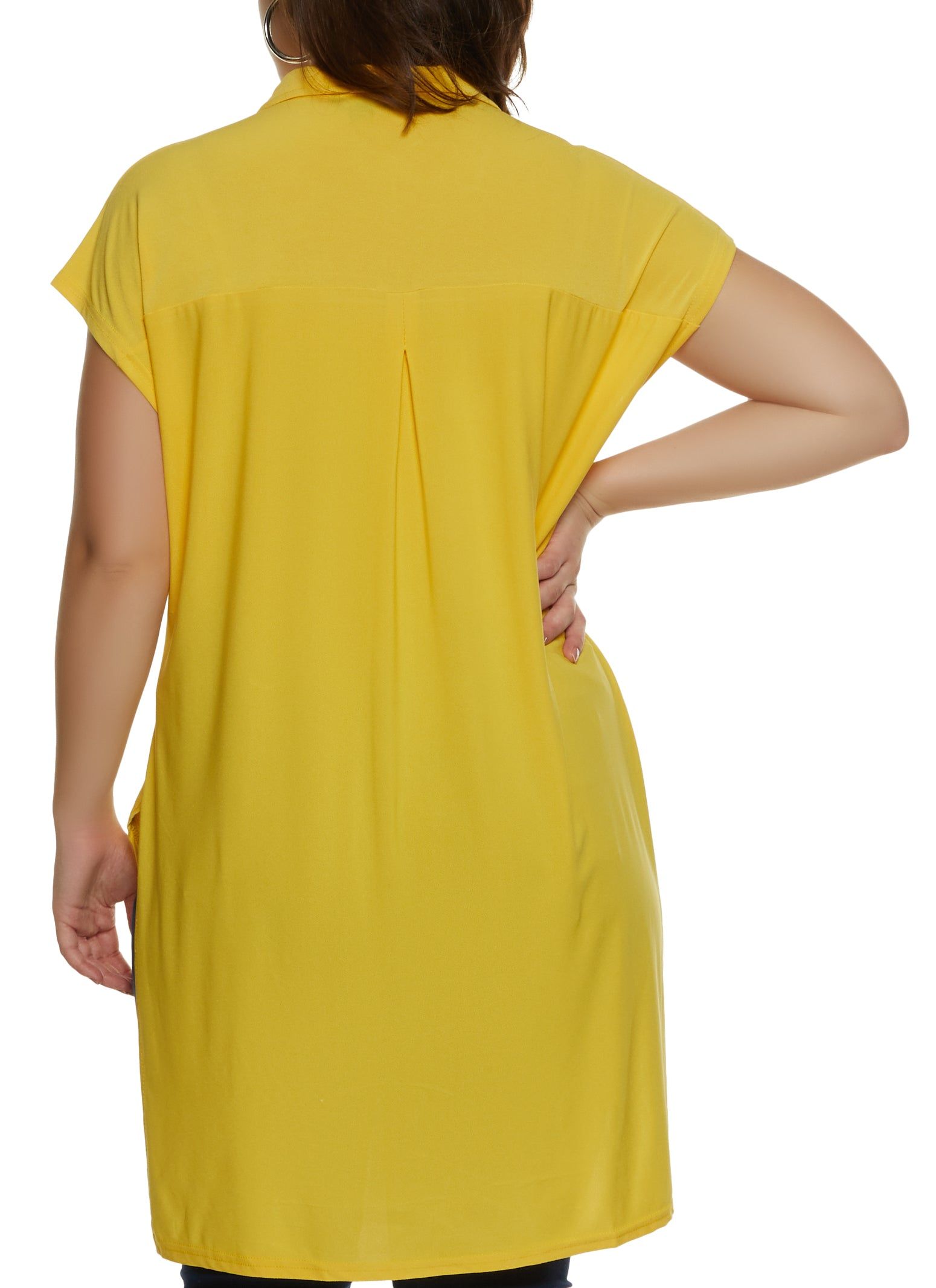 Plus Size Crepe Knit High Low Shirt sold by Rainbow product image thumbnail 2