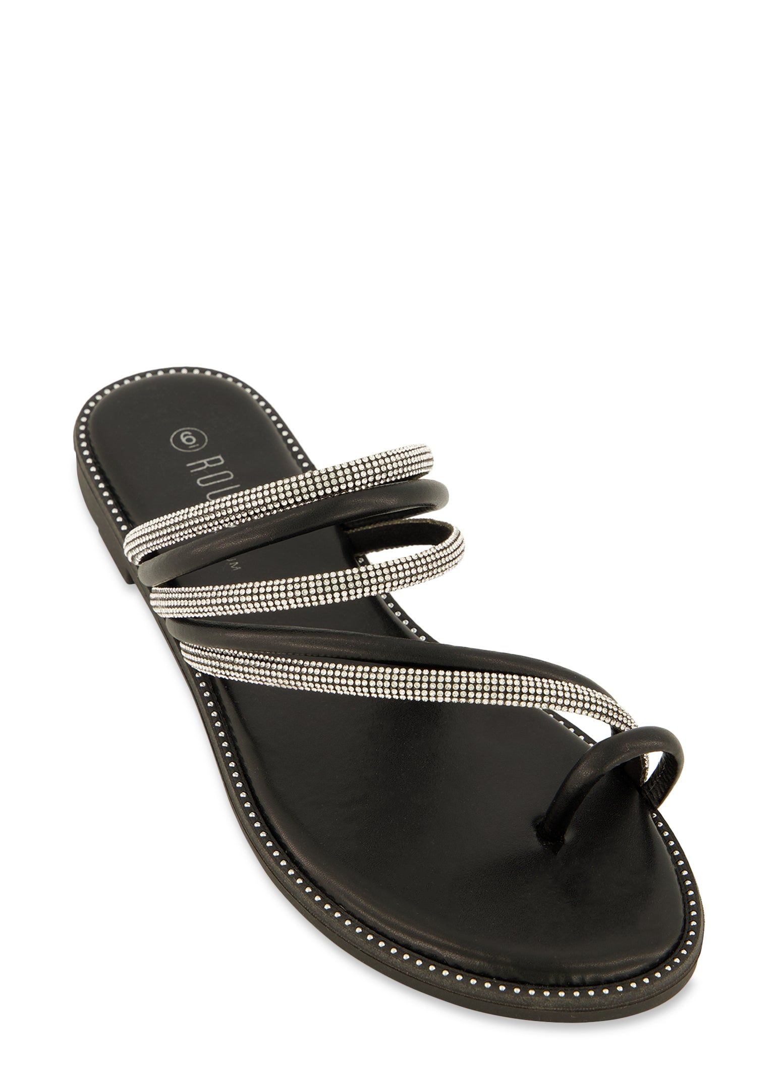 Rhinestone Studded Toe Loop Slide Sandals sold by Rainbow