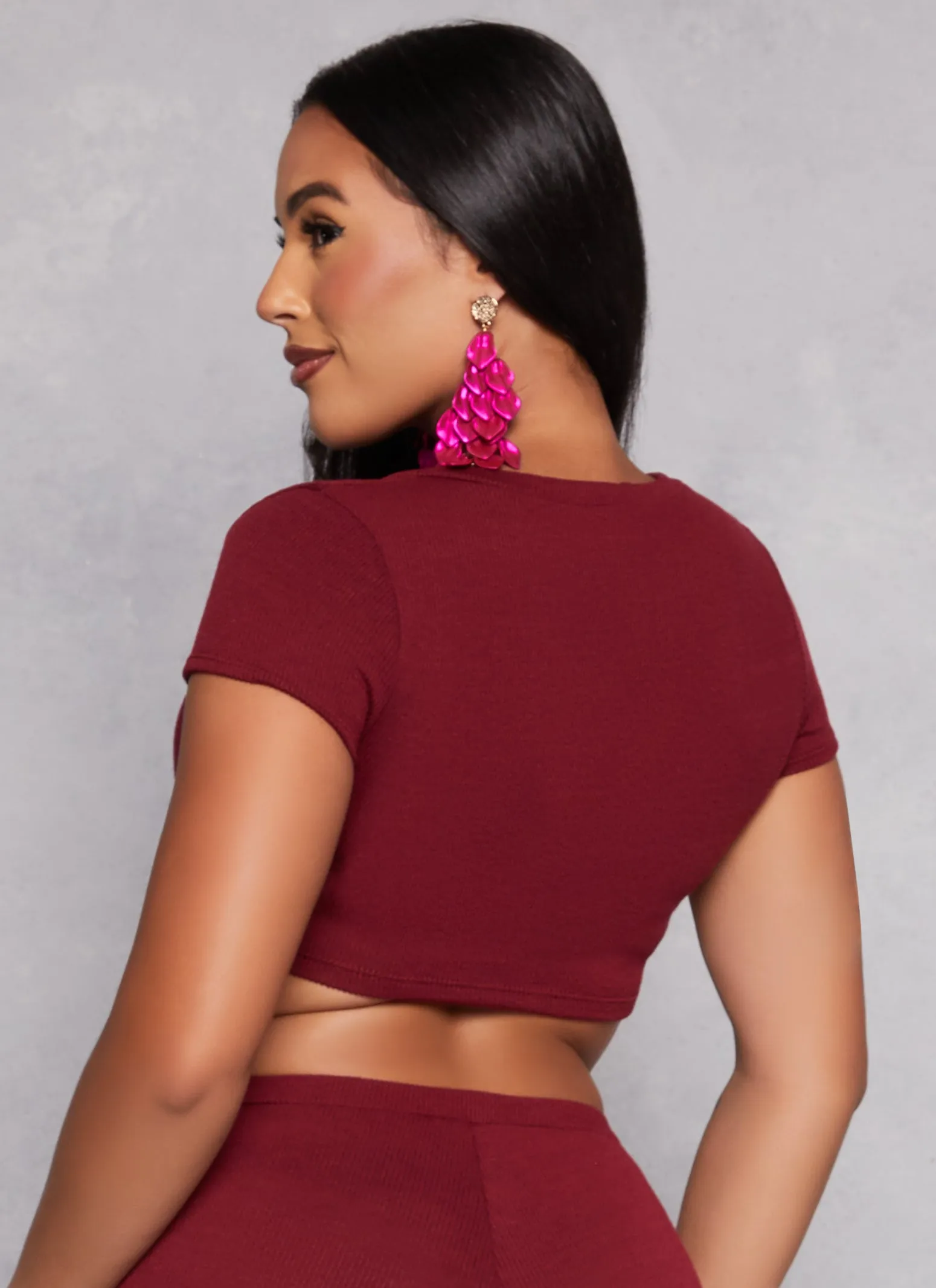 Ribbed Knit Cropped Tee sold by Rainbow product image thumbnail 3