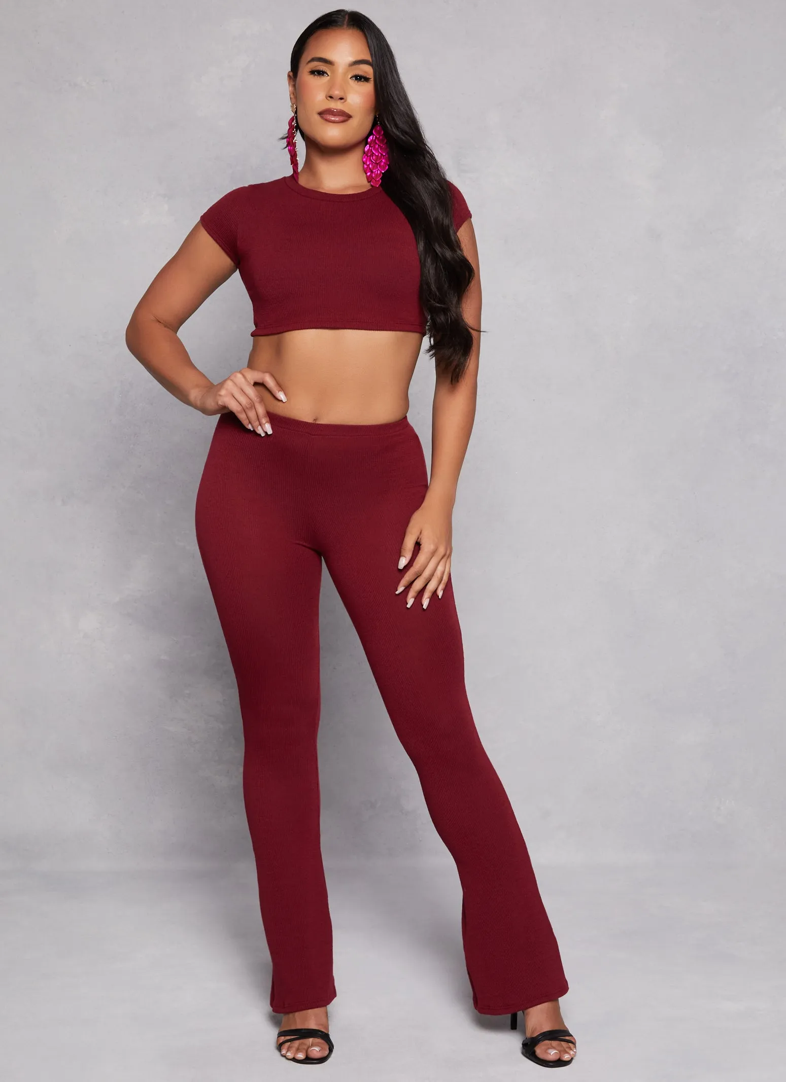 Ribbed Knit Cropped Tee sold by Rainbow product image thumbnail 2