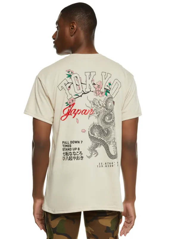 Mens Tokyo Japan Overlap Graphic Tee sold by Rainbow