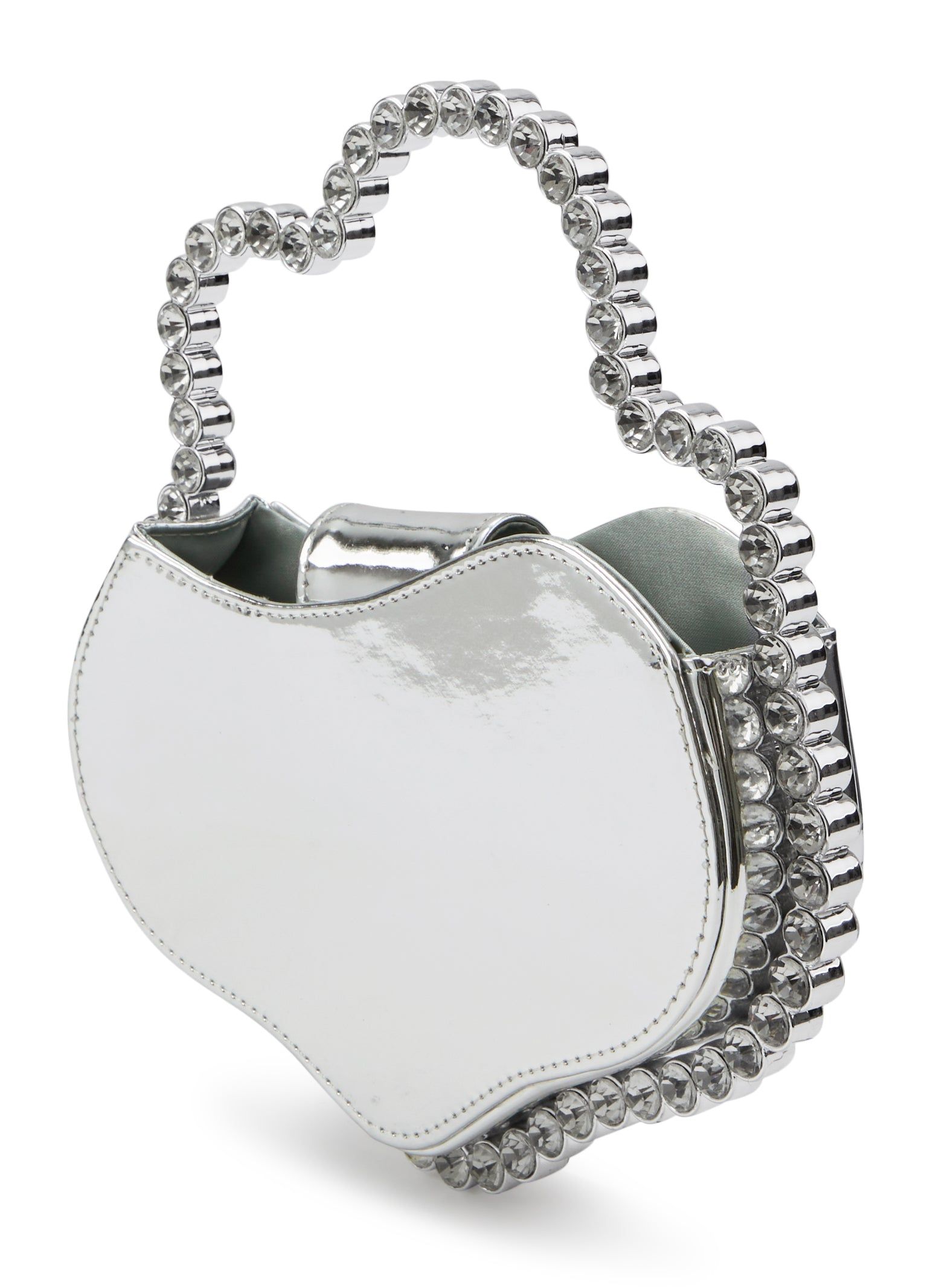 Faux Leather Wavy Rhinestone Handle Clutch sold by Rainbow product image thumbnail 3