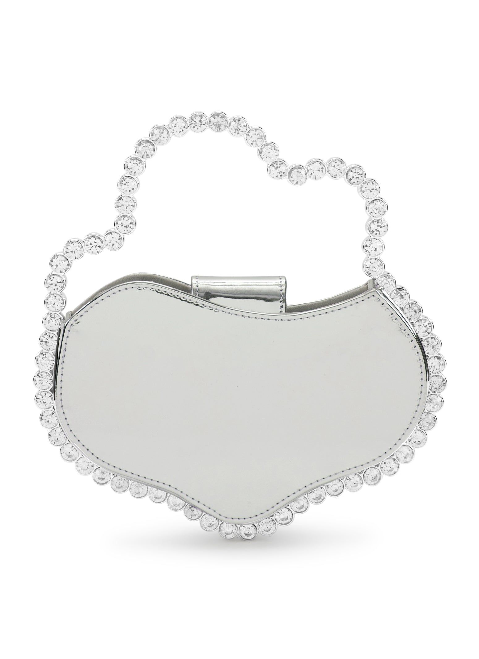 Faux Leather Wavy Rhinestone Handle Clutch sold by Rainbow product image thumbnail 2