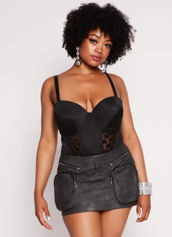 Plus Size Lace Detail Convertible Bustier Top sold by Rainbow
