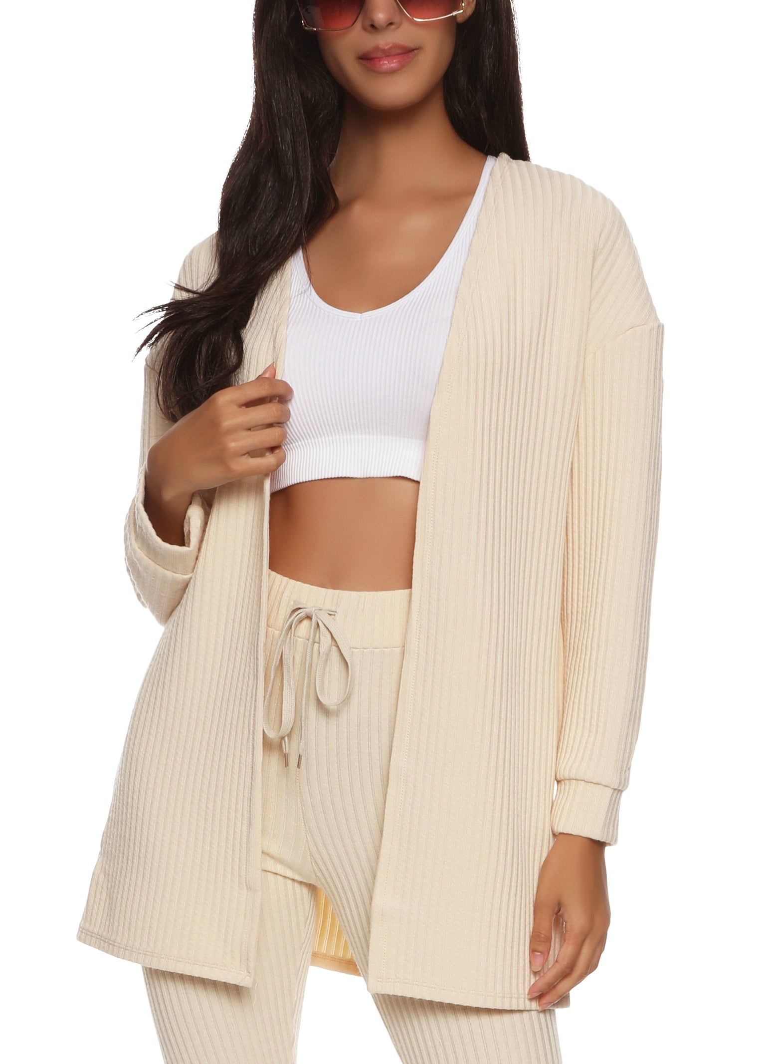 Basic Ribbed Knit Cardigan sold by Rainbow