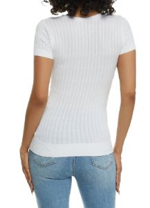 Textured Knit Crew Neck Tee sold by Rainbow