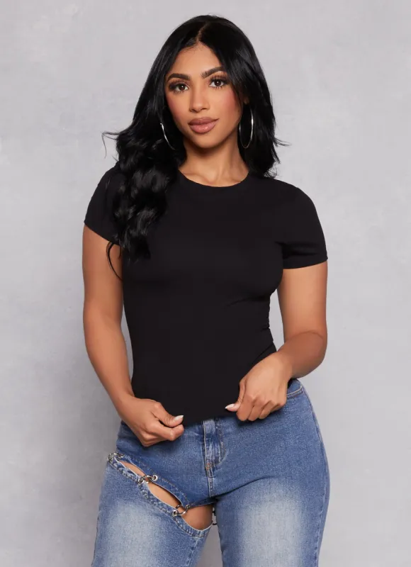 Basic Crew Neck Short Sleeve Top sold by Rainbow