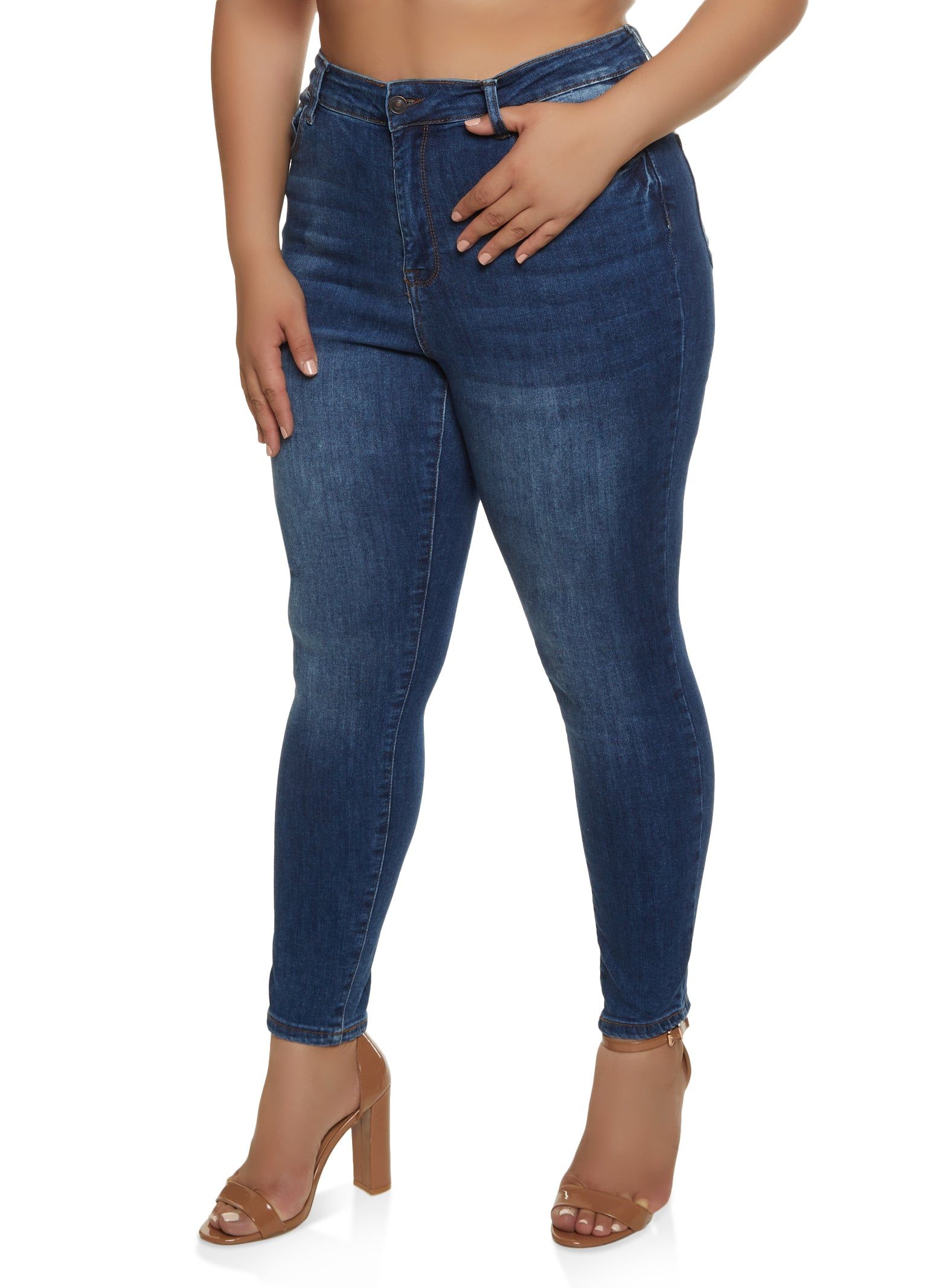 Plus Size WAX Basic High Waist Skinny Jeans sold by Rainbow