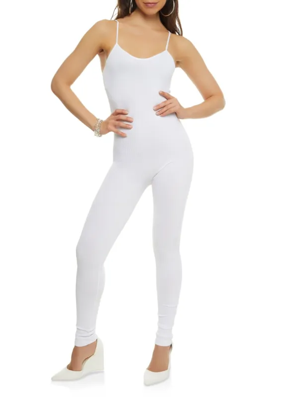 Solid Ribbed Cami Catsuit sold by Rainbow
