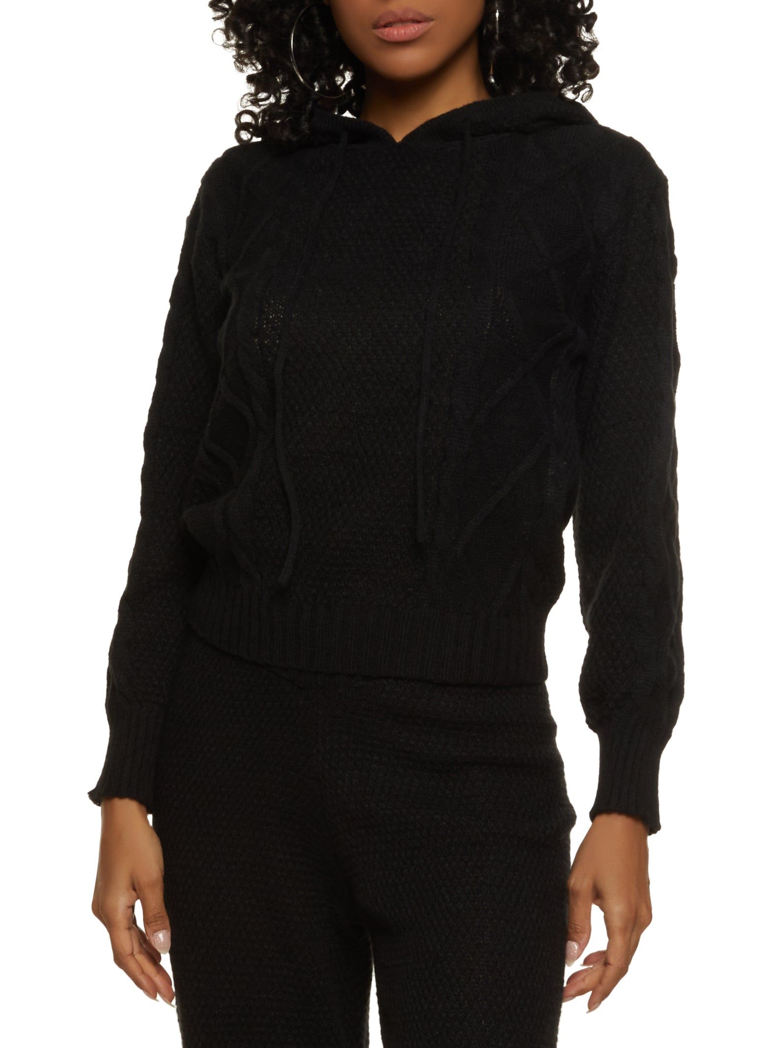 Cable Knit Pullover Hoodie sold by Rainbow