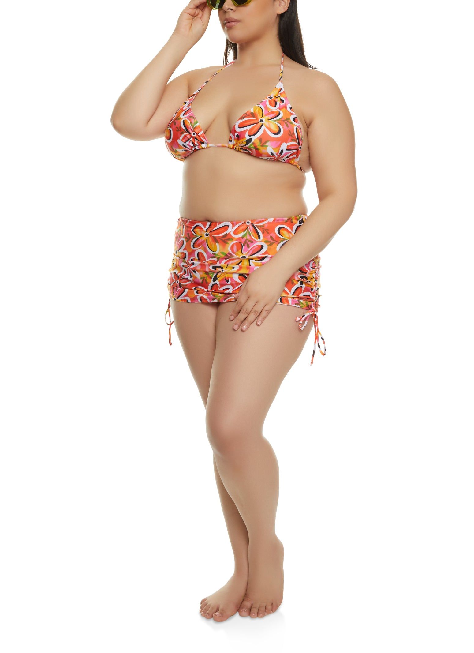 Plus Size Floral Triangle Swim Bikini Top sold by Rainbow product image thumbnail 2