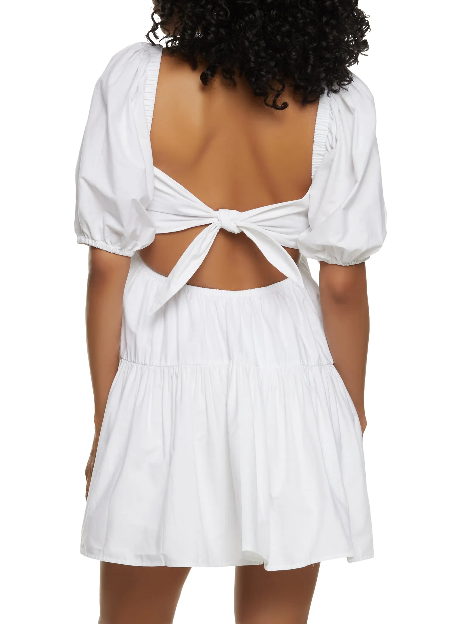 Poplin Puff Sleeve Mini Skater Dress sold by Rainbow product image thumbnail 3