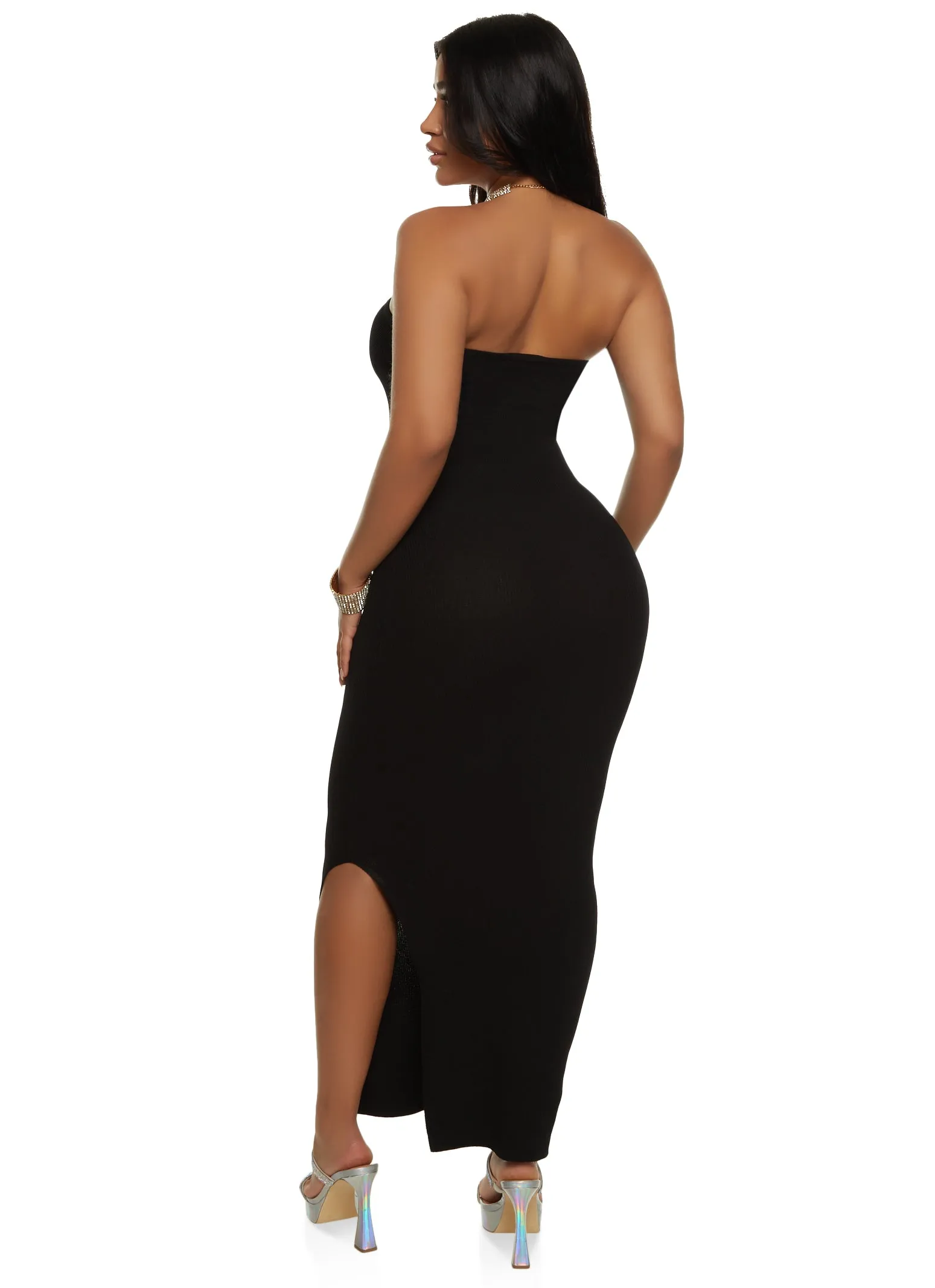 Ribbed Knit Sweetheart Tube Maxi Dress sold by Rainbow product image thumbnail 3