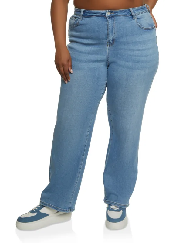 Plus Size WAX Straight Wide Leg Jeans sold by Rainbow