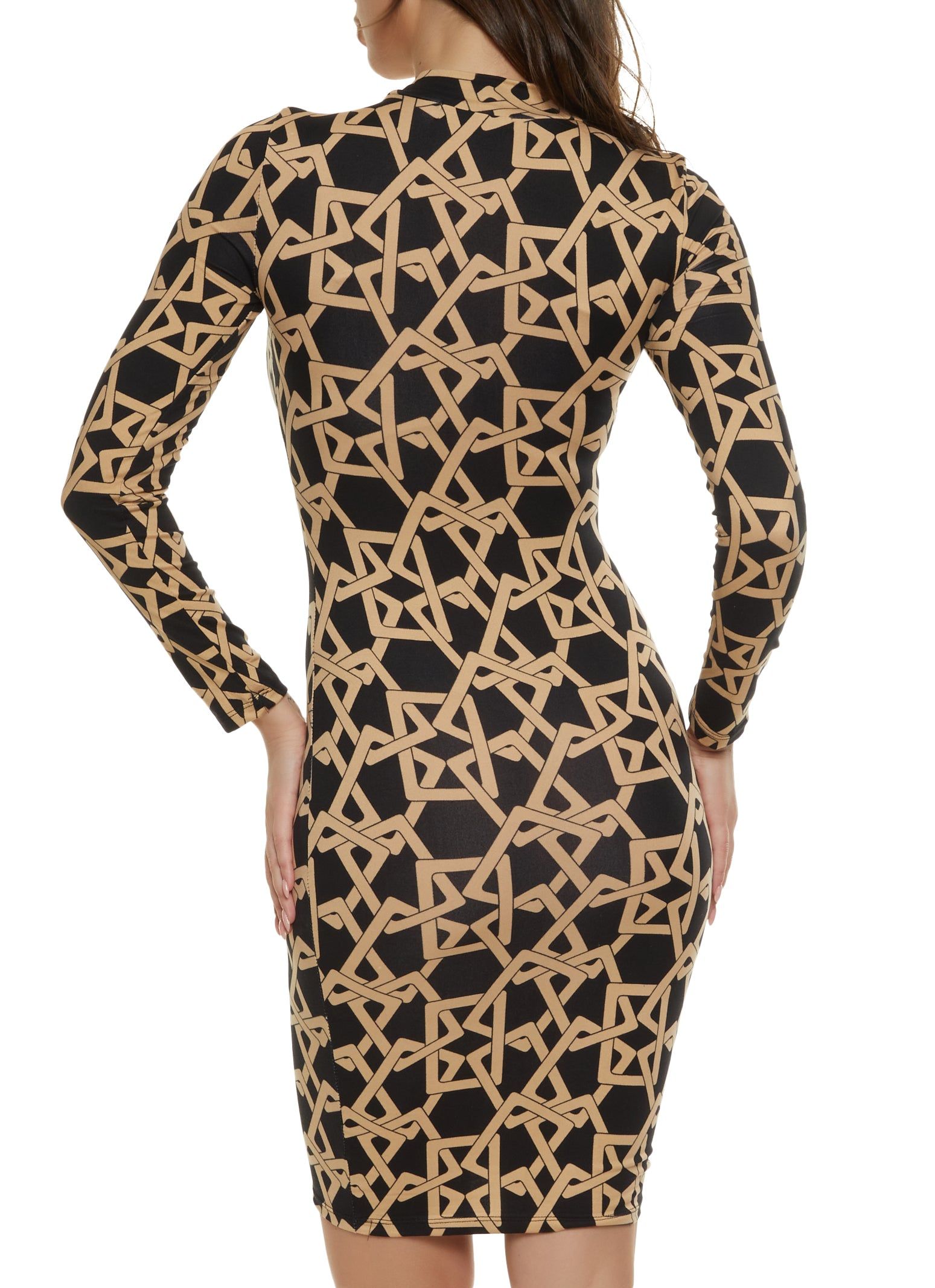 Printed Long Sleeve Mock Neck Dress sold by Rainbow product image thumbnail 3