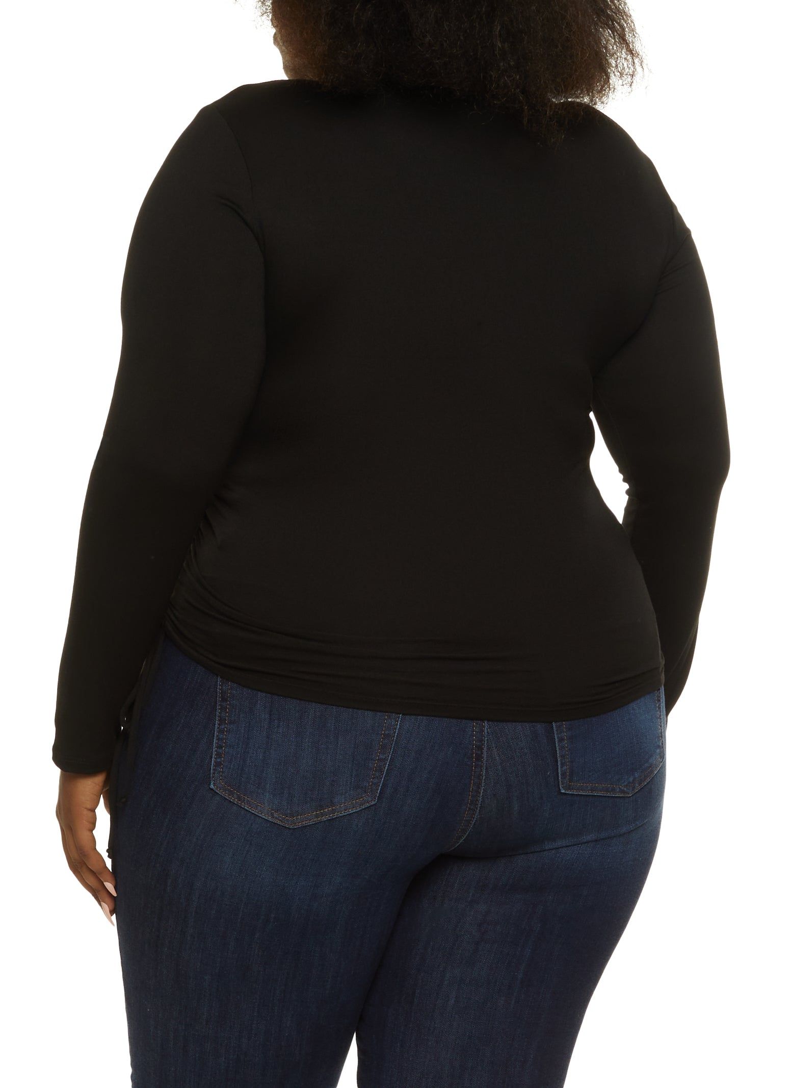 Plus Size Faux Wrap Ruched Side Top sold by Rainbow product image thumbnail 2