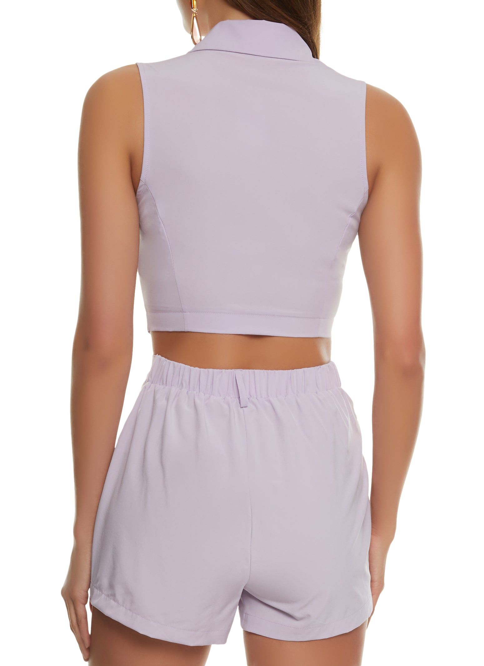 Collared Button Front Cropped Blazer Vest sold by Rainbow product image thumbnail 3