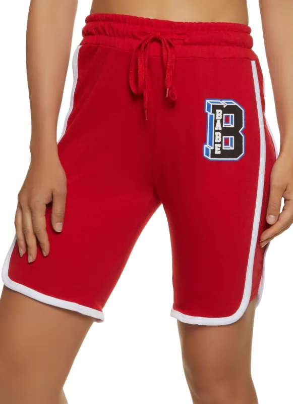 Babe Varsity Biker Shorts sold by Rainbow