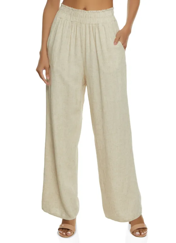 Linen Wide Leg Pants sold by Rainbow