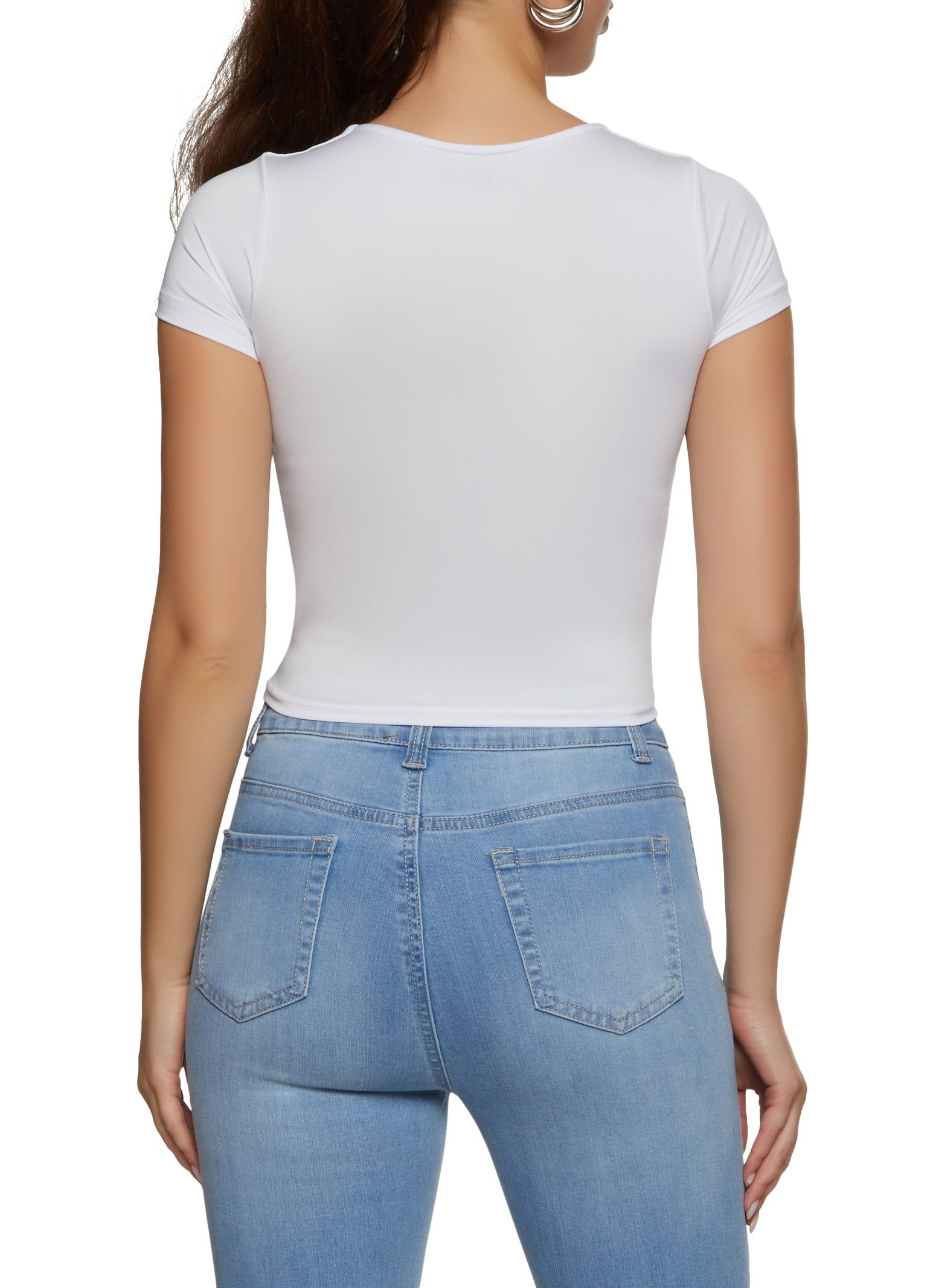 Seamless Double Layered Crew Neck Crop Top sold by Rainbow product image thumbnail 2
