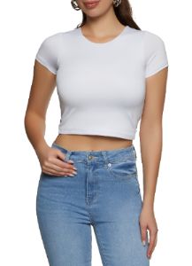 Seamless Double Layered Crew Neck Crop Top sold by Rainbow