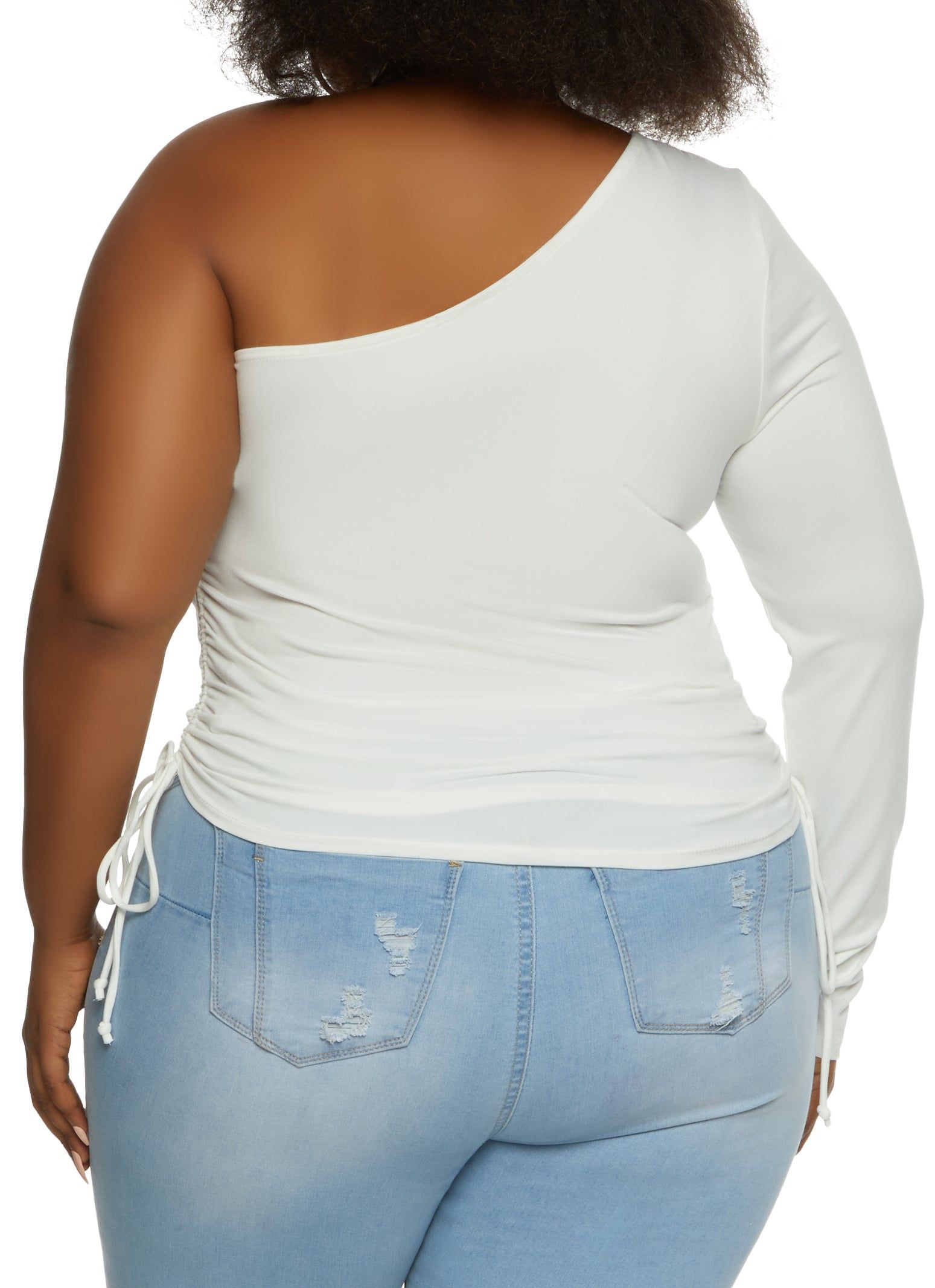 Plus Size Ruched One Shoulder Top sold by Rainbow product image thumbnail 2